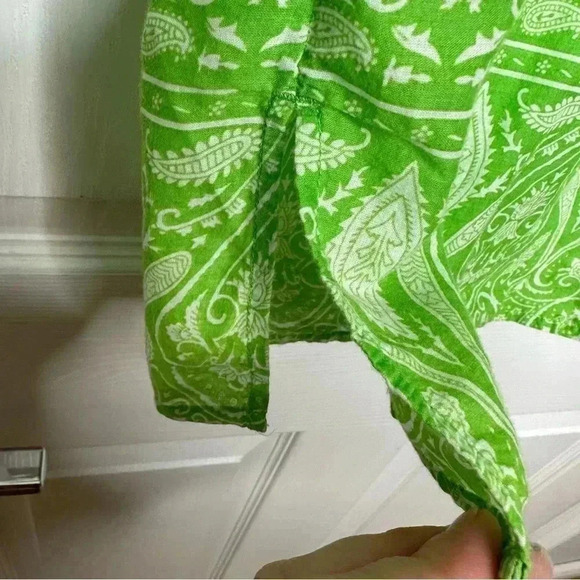 Nicole Miller Boho Style Shirt Green & White Size Medium - Picture 8 of 16
